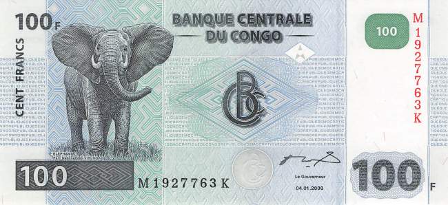 Kongo p.92-2 100 Francs 2000